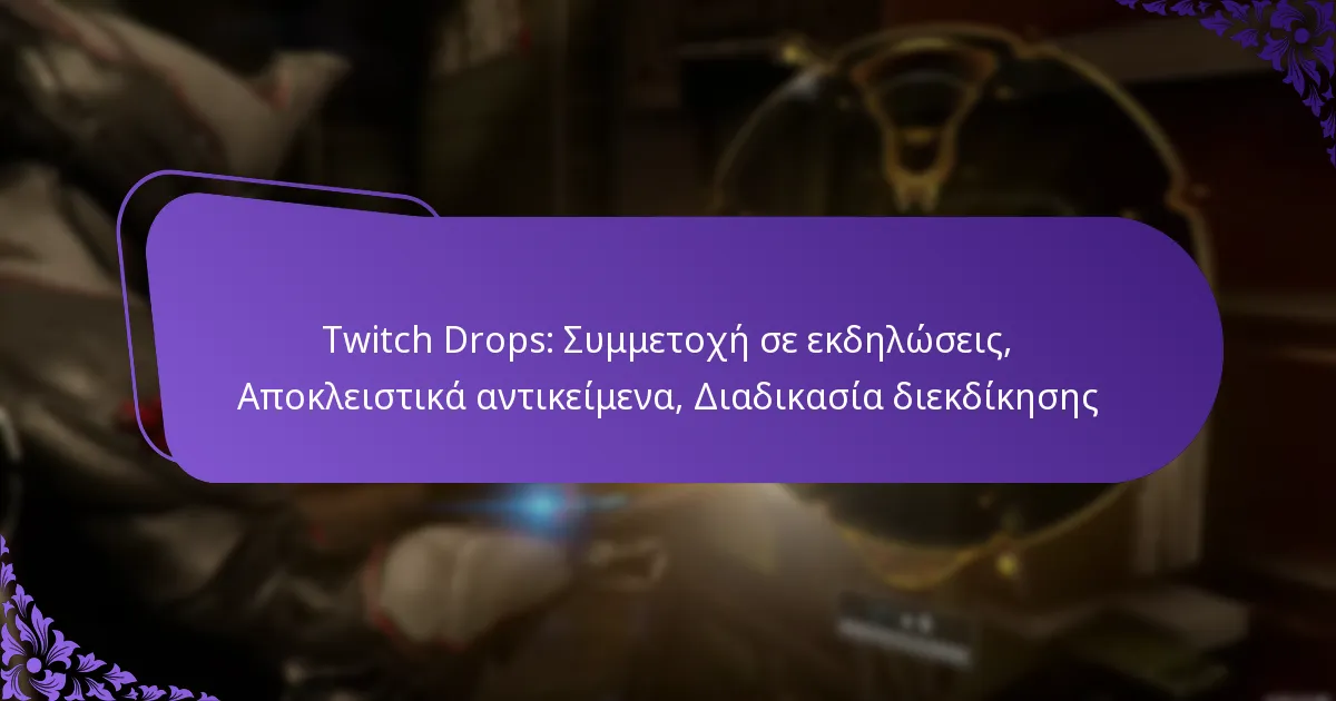 Twitch Drops: Συμμετοχή σε εκδηλώσεις, Αποκλειστικά αντικείμενα, Διαδικασία διεκδίκησης